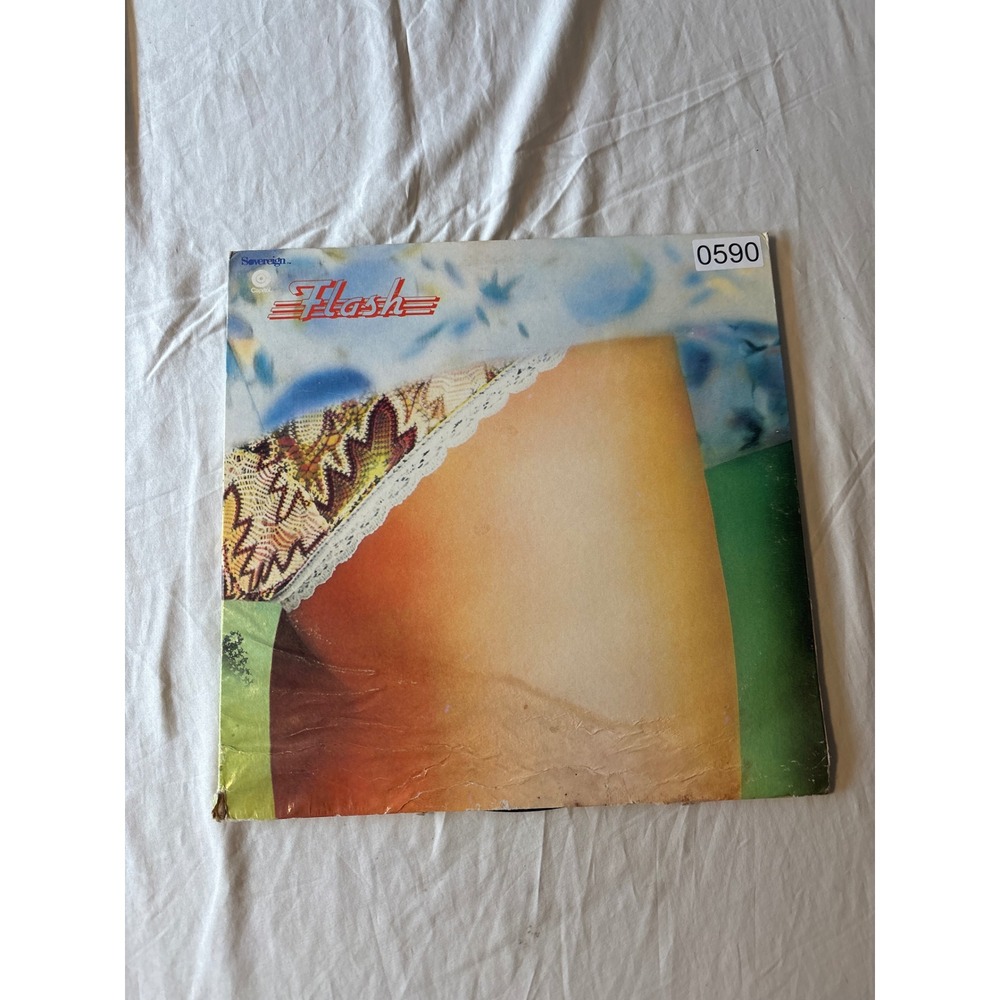 Flash Self-Titled LP Album 12" Black Fair Condition 1972 Prog Rock Peter Banks